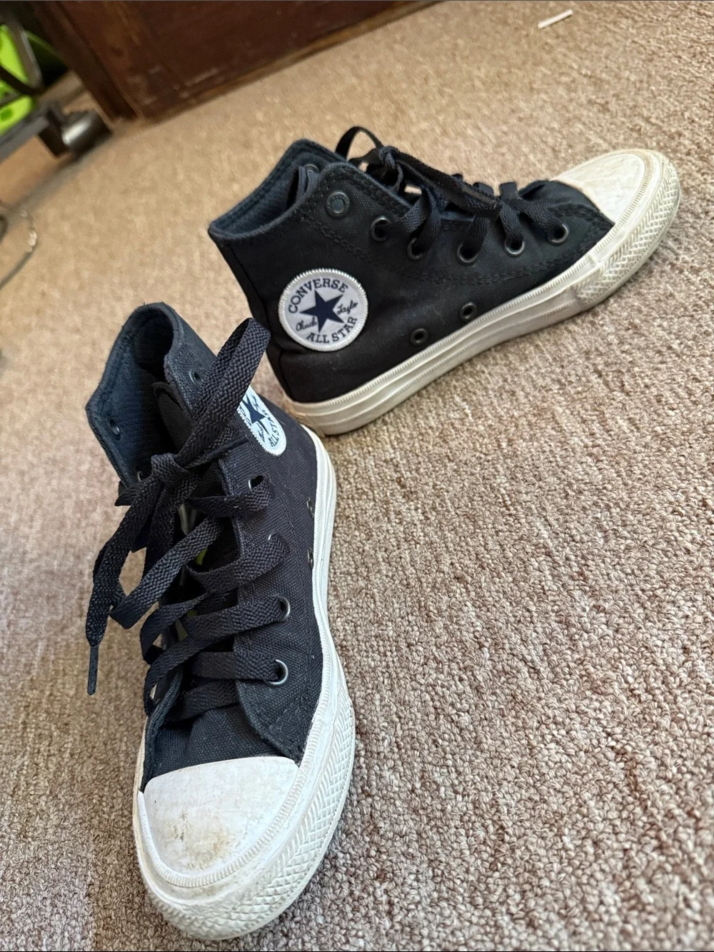 Kids Black High-Top Converse Sneakers - Lace-Up